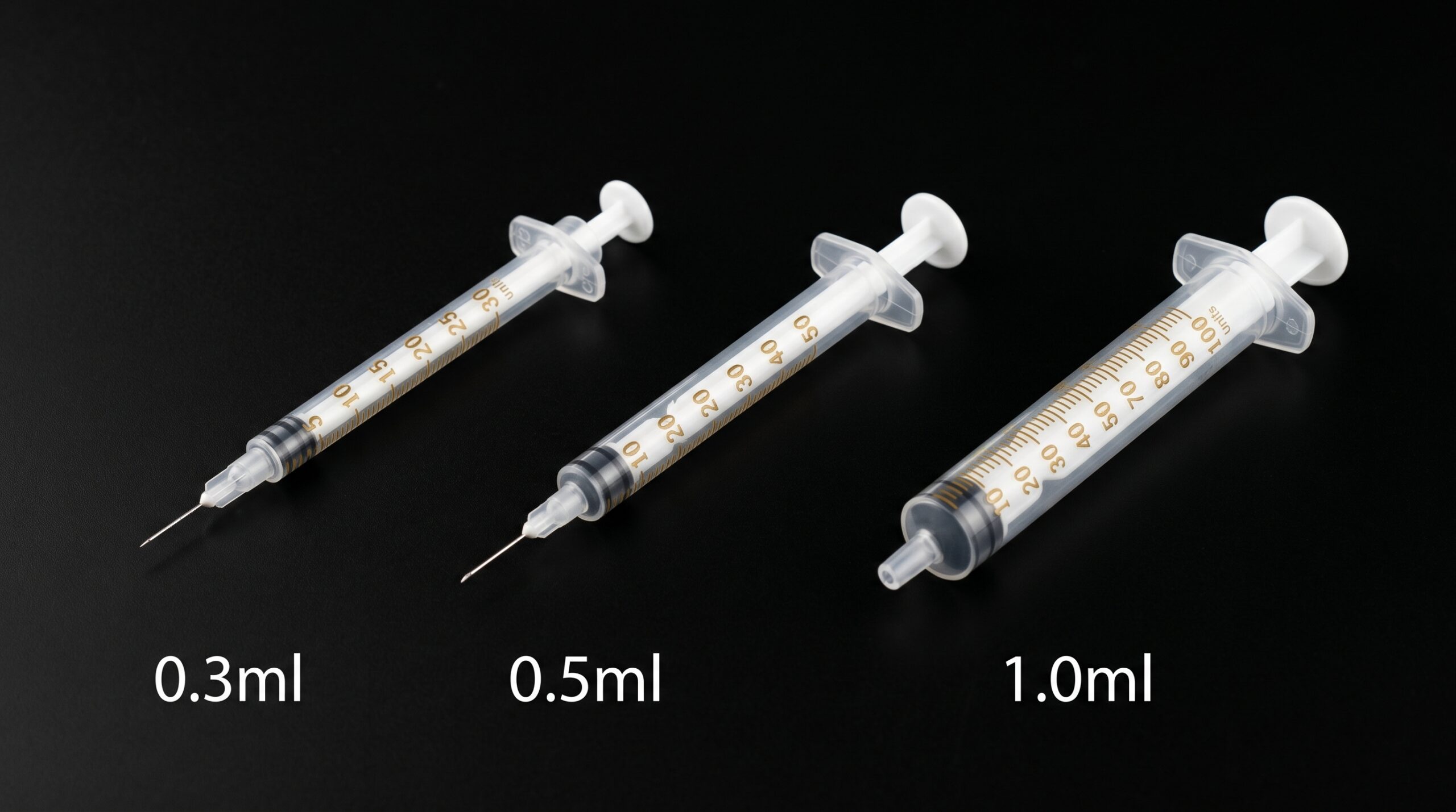 Insulin syringes 0.3ml 0.5ml 1.0ml for peptide research